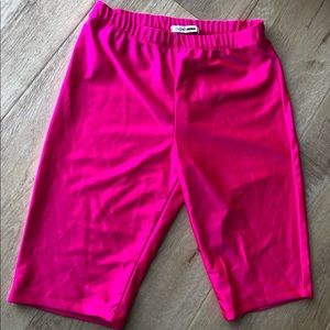 Neon pink biker shorts size M